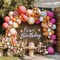Dusty Pink Brown Balloon Arch Peach Magenta Balloons(Magenta Dusty Pink Blue Brown Peach White Sand)